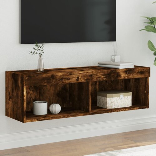 vidaXL TV omarica z LED lučkami dimljeni hrast 100x30x30 cm Cene