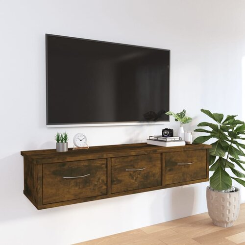 VidaXL Stenska TV omarica dimljeni hrast 88x26x18,5 cm konstruiran les Slike