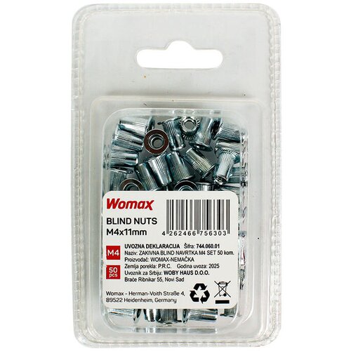 Womax Set zakivki sa navojem M4, 50 komada Slike