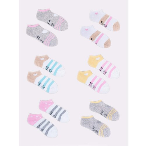 Yoclub čarape za devojčice Ankle Cotton Patterns Colours 6-pack SKS-0008G-AA00-001 Slike