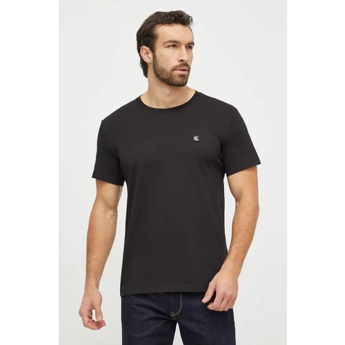 Calvin Klein Jeans Pamučna majica za muškarce, boja: crna, bez uzorka