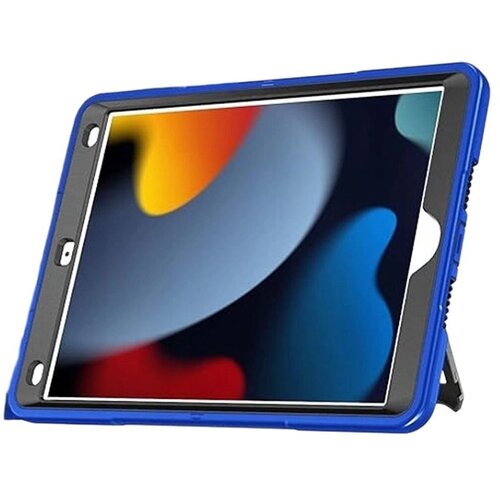 NIKCORP Ovitek za iPad 9/8/7 10.2 s stojalom in naramnim pasom, trislojni silikonski za&amp;scaron;čitni etui z ročajem, moder, odporen na udarce, (5000138863) Slike