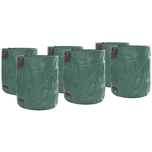 VidaXL Vreće za otpad s ručkama 12 kom Foldable Okrugle Zelene 500 L Slike