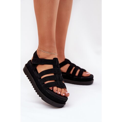Boto Women's Platform Eco Suede Sandals Black Filisenia Cijene