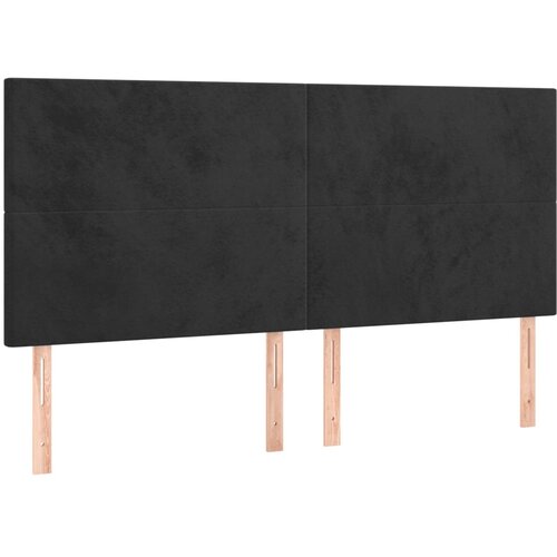Maison Chic Posteljno vzglavje - Vzglavna omarica 4 kosa črn 80x5x78/88 cm žamet, (22077666) Slike