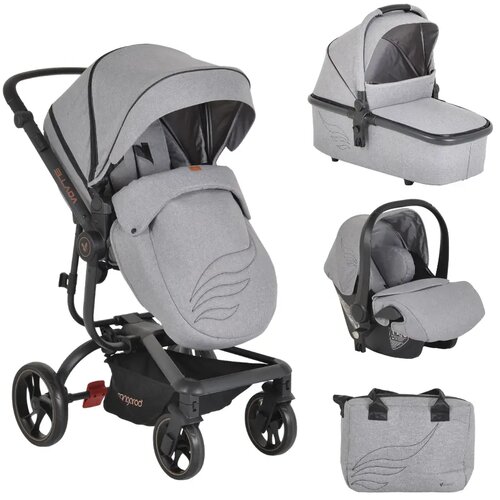 Cangaroo Kolica za bebe Ellada 3u1 I-size Grey Cene
