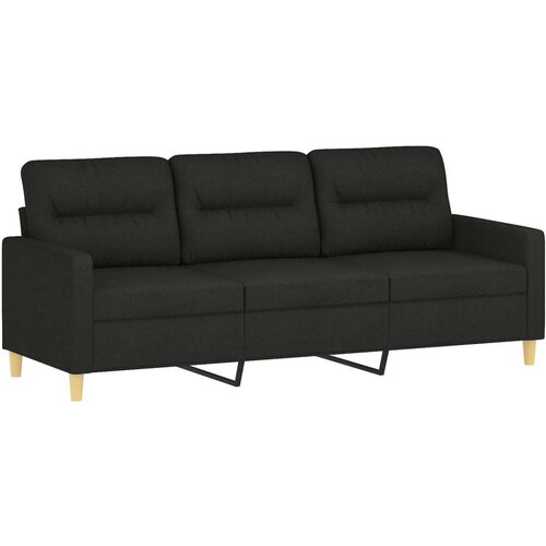  3-dijelni set sofa s jastucima crni od mikrovlakana Slike