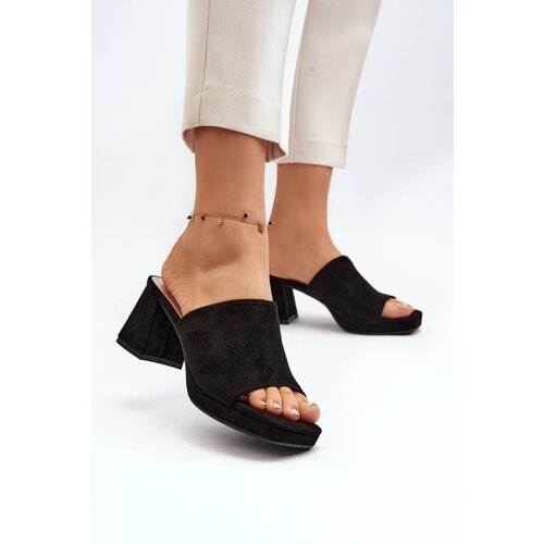 Kesi Women's black Bralya high-heeled slippers Cene
