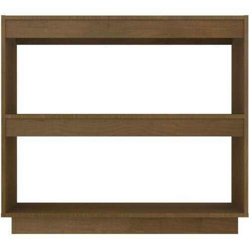 VidaXL knjižna omara medeno rjava 80x35x71 cm trdna borovina Slike