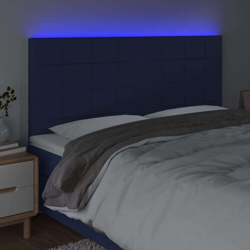  Uzglavlje plavo 180x5x118/128 cm od tkanine Slike