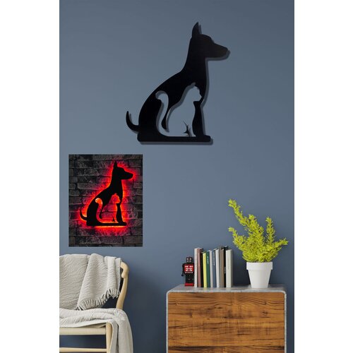 Opviq dekorativno LED osvetljenje Cat n Dog, 50x40 cm, 60 LEDs/m, 375cm Kabl , Crno Slike