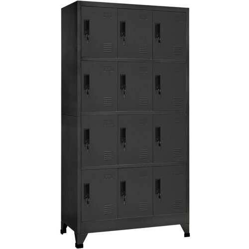 The Living Store Omara s ključavnico antracitna 90x45x180 cm jeklo - Omarica Na Ključ, (21435254) Slike