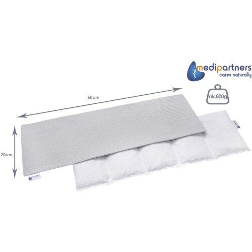 Medi Partners Thermophor with cherry seeds large 20x60 – 5 chambers Waffle – Gray Slike