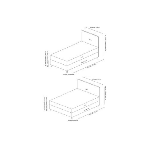 Hanah home Vitalia 90 x 190 - Light Grey Light Grey Single Bed Base & Headboard Cene