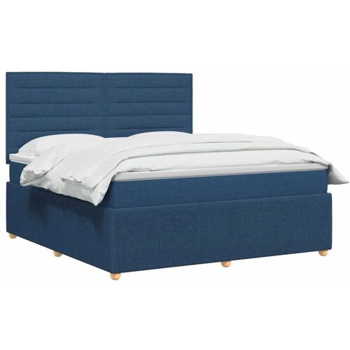  Boxspring krevet s madracem Plava 140 x 190 cm Tkanina - Plava 140 x 190 cm Dizajn linija Slike