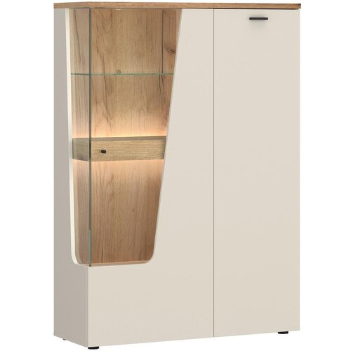 Premium Living 2-vratna Vitrina Cut Out Kašmir/hrast Cene