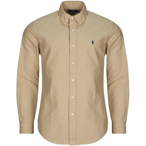 Polo Ralph Lauren CHEMISE DROITE CUSTOM EN OXFORD LEGER Bež Slike