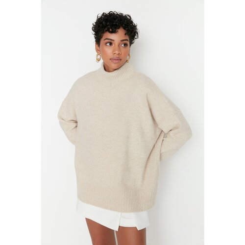 Trendyol Stone Super Oversize Knitwear Sweater Slike
