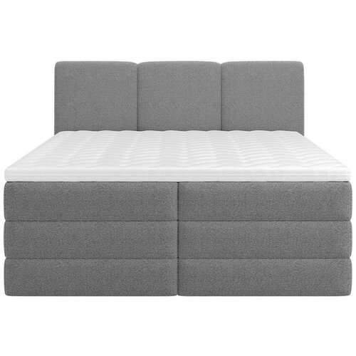 MID.YOU POSTELJA BOXSPRING 180 cm x 200 cm , les, tekstil, leseni material antracit Slike