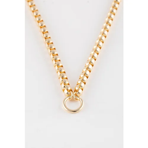 Defacto Women's Thick Chain Ring Detailed Gold Necklace