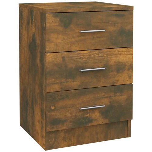 Maison Chic Nočna omarica - Nočna miza dimljeni hrast 38x35x56 cm konstruiran les, (21689701) Slike