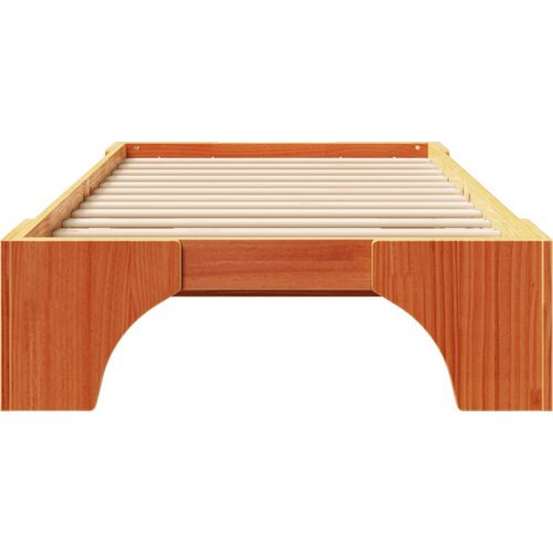  Krevet Vosak smeđi Puni bor 100 x 200 cm Izdržljiv Krevet Slike