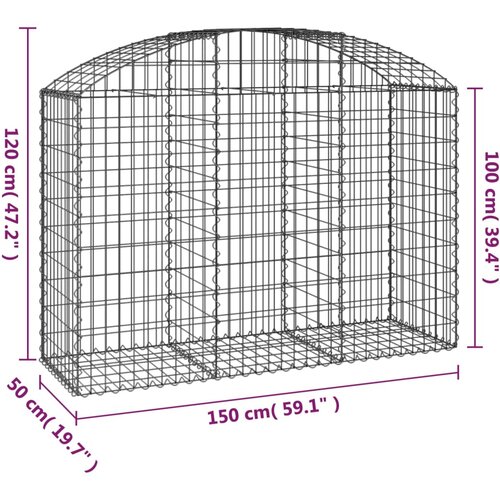  Gabionska ko&amp;scaron;ara s lukom 150x50x100/120 cm pocinčano željezo Slike