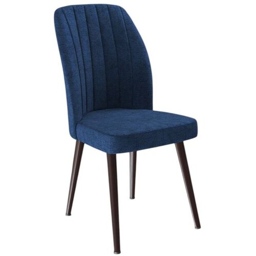Hanah home set trpezarijskih stolica Platinum 6 kom, teget tkanina Jerry, braon metalne noge Cene