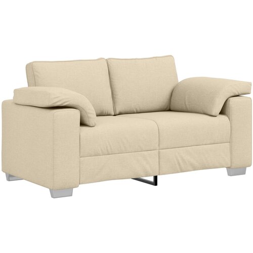 VidaXL Dvosedežna garnitura Krem 120 cm iz blaga, (22054427) Slike