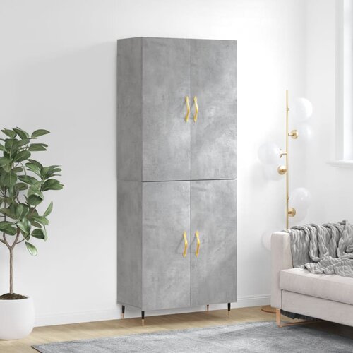 vidaXL Visoka komoda betonsko siva 69,5x34x180 cm inženirski les Cene