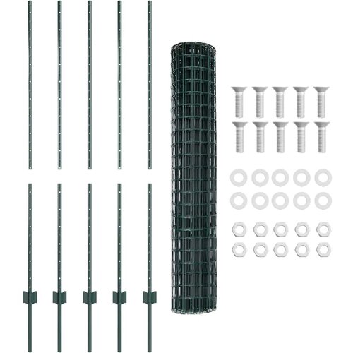 Euro ograda s postom 10 x 1,4 m Čelik premazan PVC-om Zelena Slike