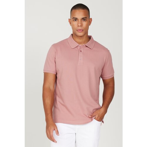 ALTINYILDIZ CLASSICS Men's Dried Rose 100% Cotton Roll-Up Collar Slim Fit Slim Fit Polo Neck Short Sleeved T-Shirt. Cene
