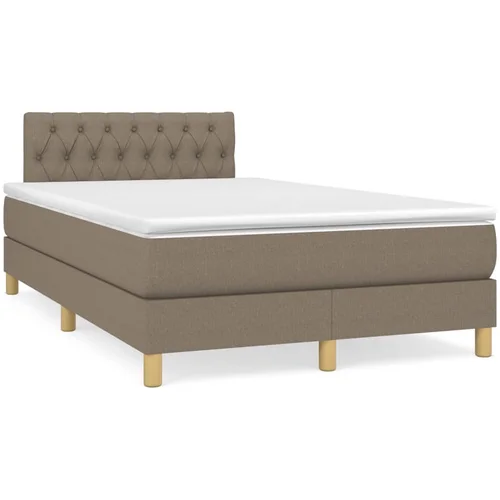  The Living Store Box spring postelja z vzmetnico LED taupe 120x190 cm blago - Box Spring Postelja, (21498163)