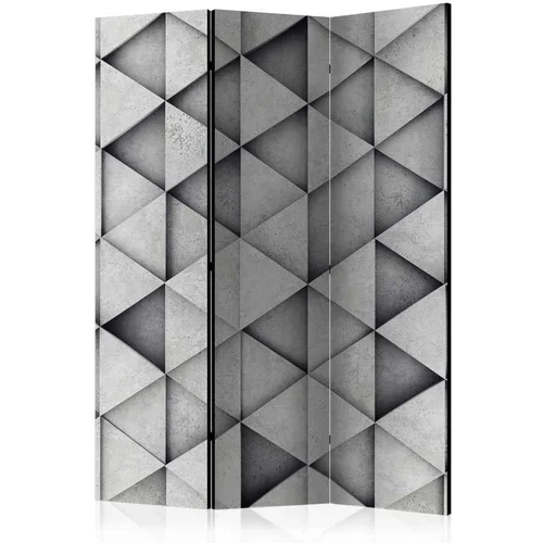  Paravan u 3 dijela - Grey Triangles [Room Dividers] 135x172