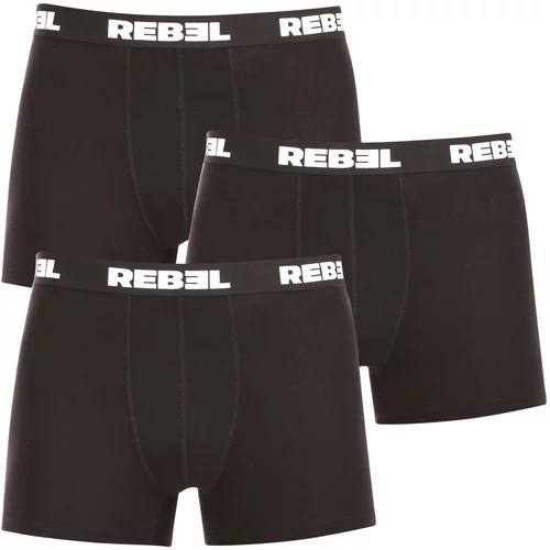 Nedeto 3PACK Men's Boxer Shorts Rebel Black