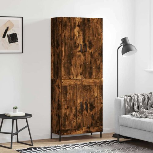  Visoka komoda dimljeni hrast 69 5x34x180 cm konstruiranog drva Cijene