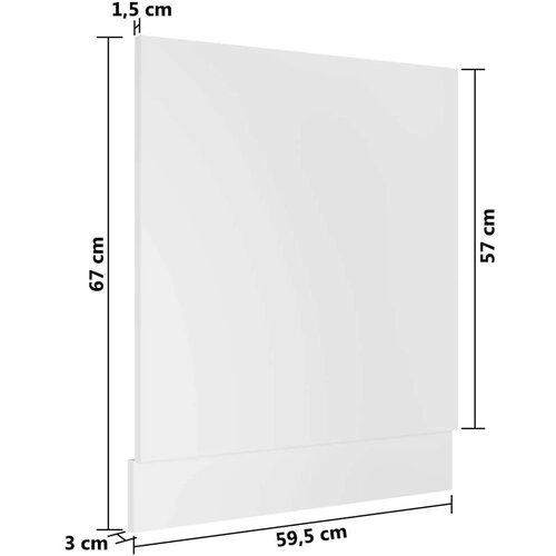 VidaXL ploča za perilicu posuđa bijela 59,5 x 3 x 67 cm od iverice Slike