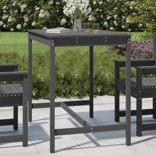 The Living Store Vrtna miza siva 121x82,5x110 cm trdna borovina - Vrtna Miza, (21462115) Slike