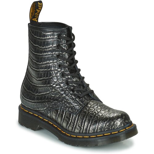 Dr. Martens 1460 Gunmetal Wild Croc Emboss Crna Slike