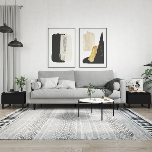 vidaXL Klubska mizica 2 kosa črna 50x46x35 cm inženirski les Cene