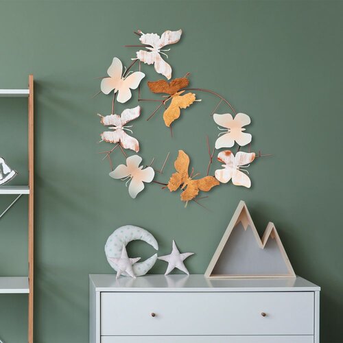 Wallity Zidna dekoracija Butterflies-3, 80cmx80cmx4cm, Šarena Cene