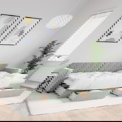 VidaXL Izvlečna dnevna postelja s predali svetlo siva 80x200 cm žamet Slike