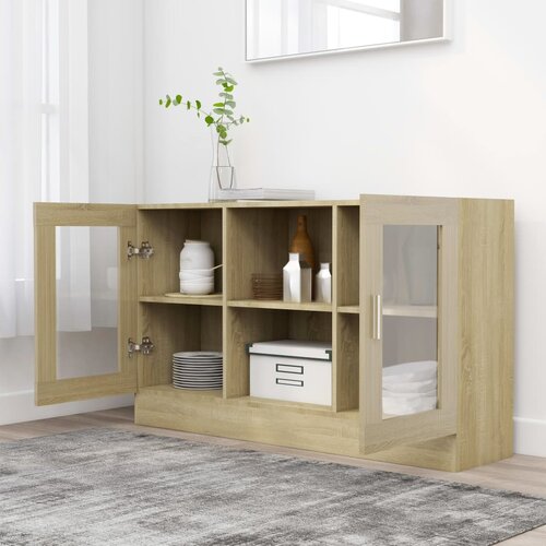  Vitrina boja hrasta sonome 120 x 30,5 x 70 cm konstruirano drvo Slike