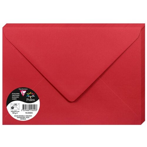 Clairefontaine kuverte Pollen 162x229mm 120gr intensive red 1/20 Slike