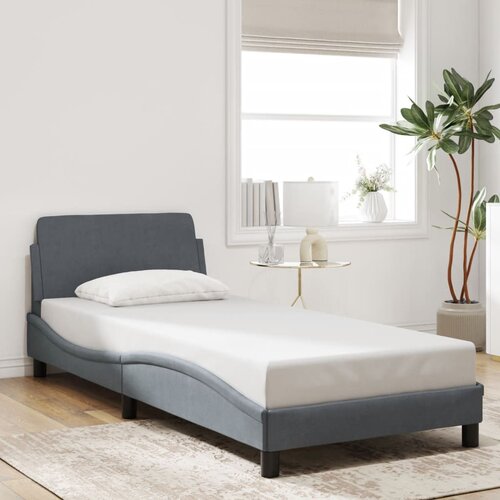 Furnova Posteljni okvir brez vzmetnice temno siv 90x190 cm žamet, (21935135) Slike