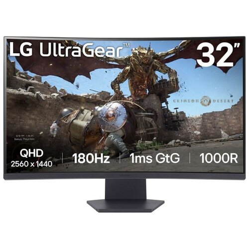 LG Monitor 31.5" 32GS60QX-B VA 2560x1440/180Hz/1ms/2xHDMI/DP/zakrivljeni Cene