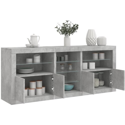  Komoda s LED svjetlima siva boja betona 162 x 37 x 67 cm Cijene