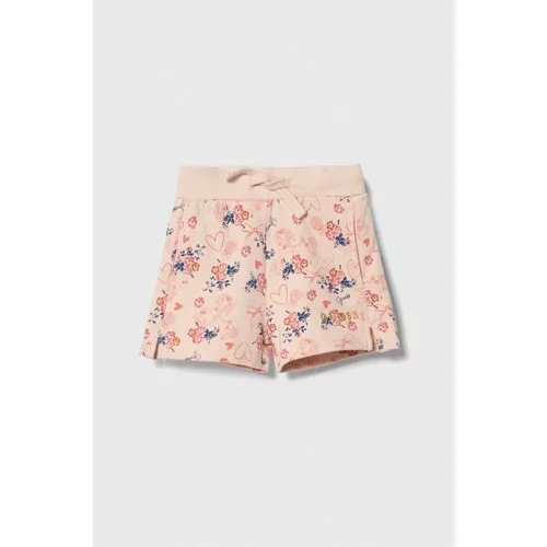 Guess Otroške bombažne kratke hlače roza barva
