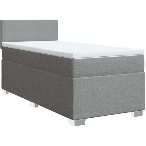 VidaXL Okvir kreveta s oprugama i madrac svjetlosivi 80x200cm tkanina Slike