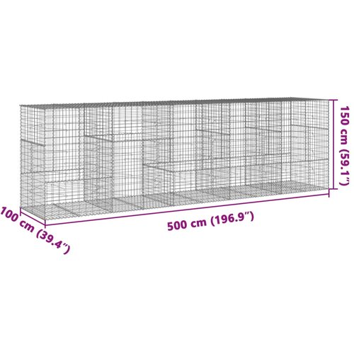  Gabionska ko&amp;scaron;ara s poklopcem 500x100x150 cm pocinčano željezo Slike